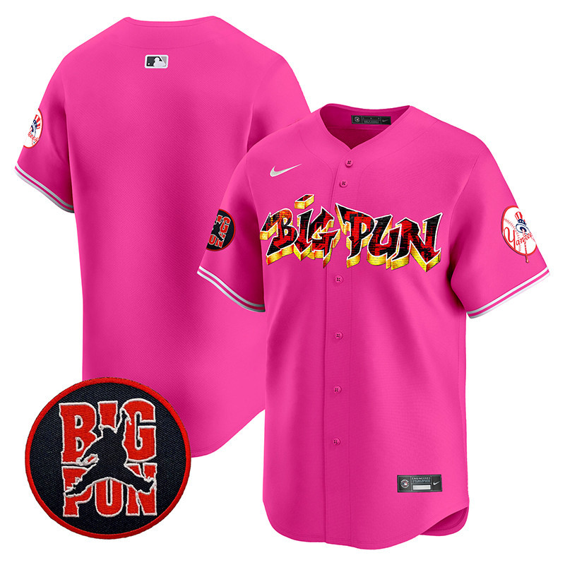Men's New York Yankees Big Pun Vapor Premier Limited Pink Jersey - All Stitched