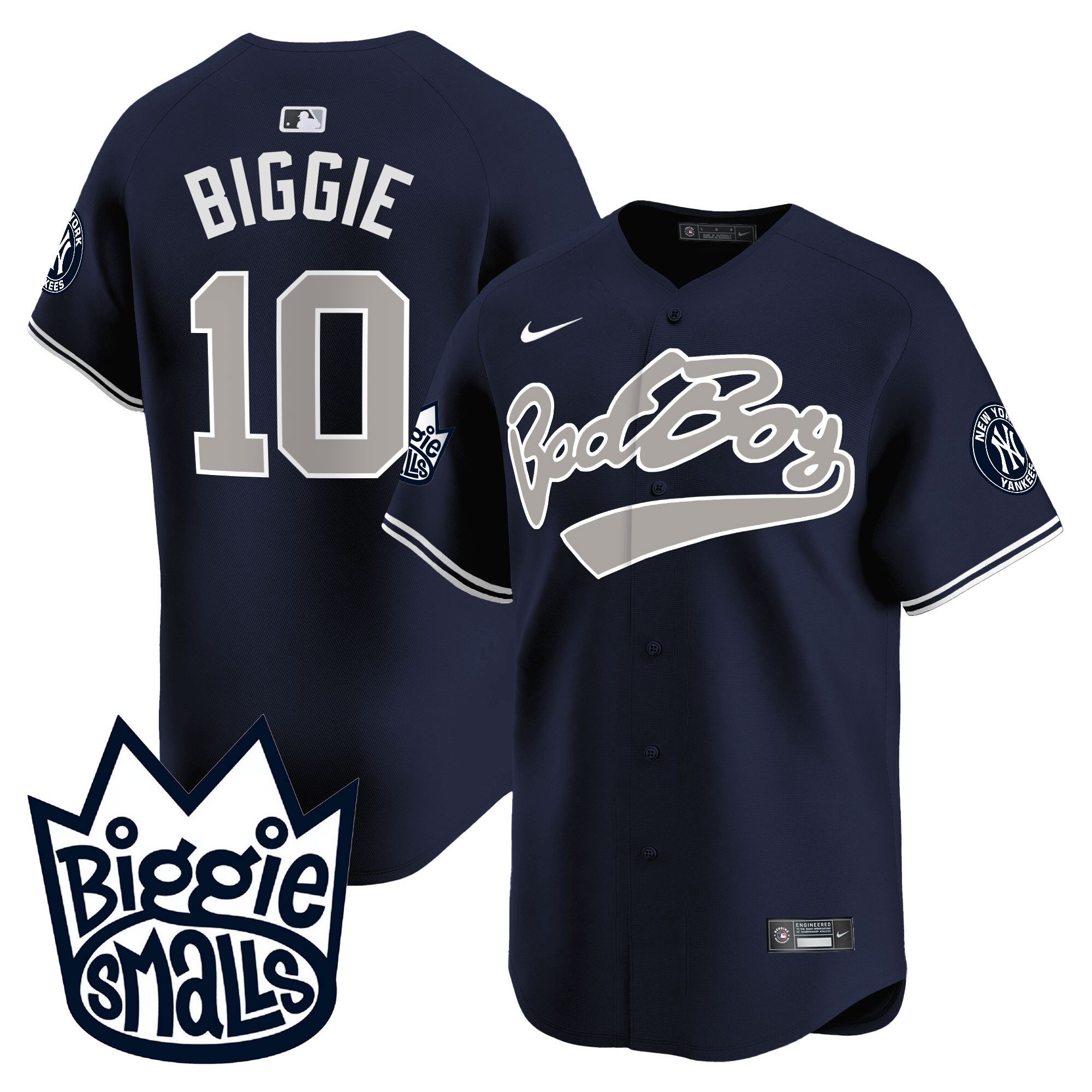 Men's New York Yankees Biggie Smalls Vapor Premier Limited Alternate #10 Biggie  Jersey - All Stitched