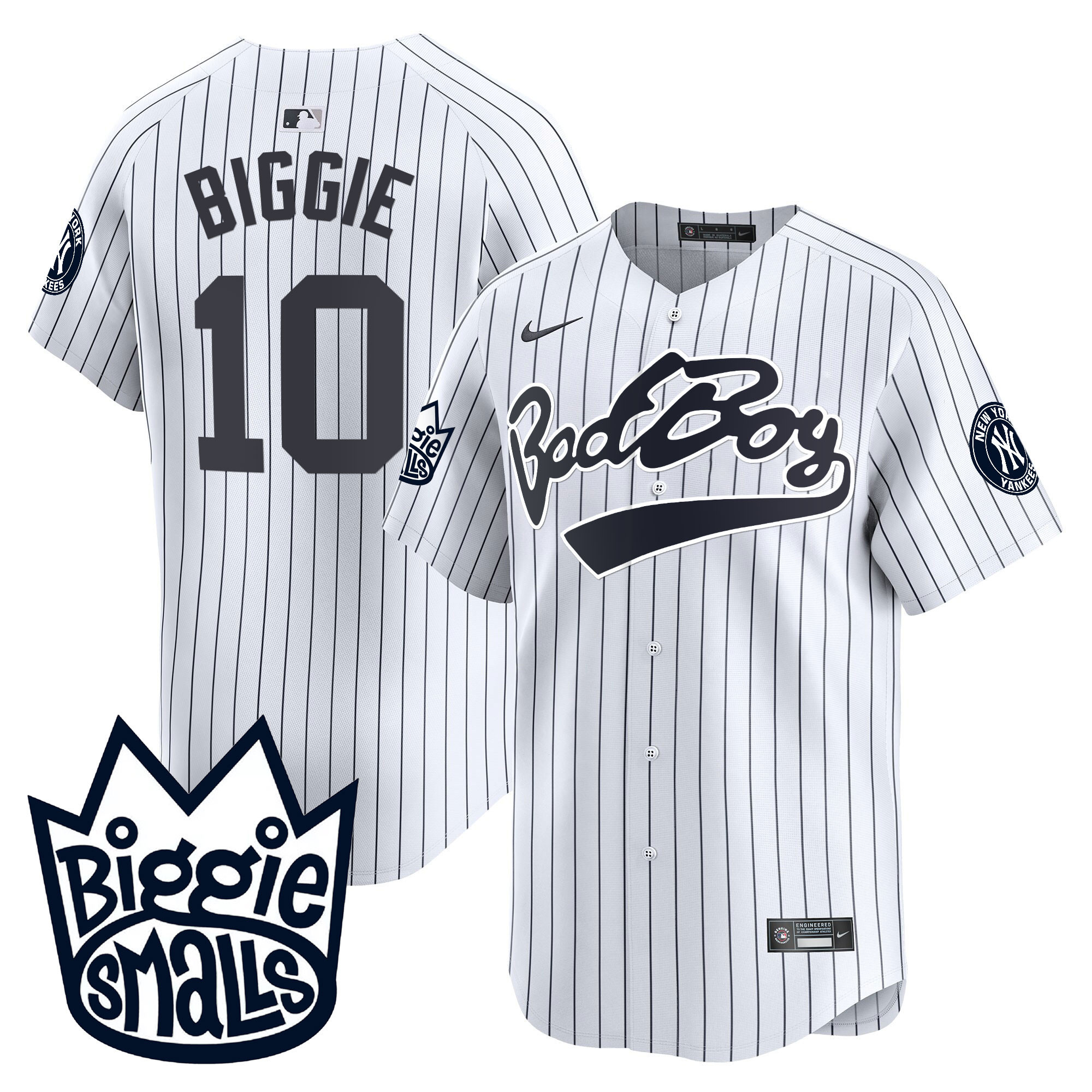 Men's New York Yankees Biggie Smalls Vapor Premier Limited White #10 Biggie  Jersey - All Stitched