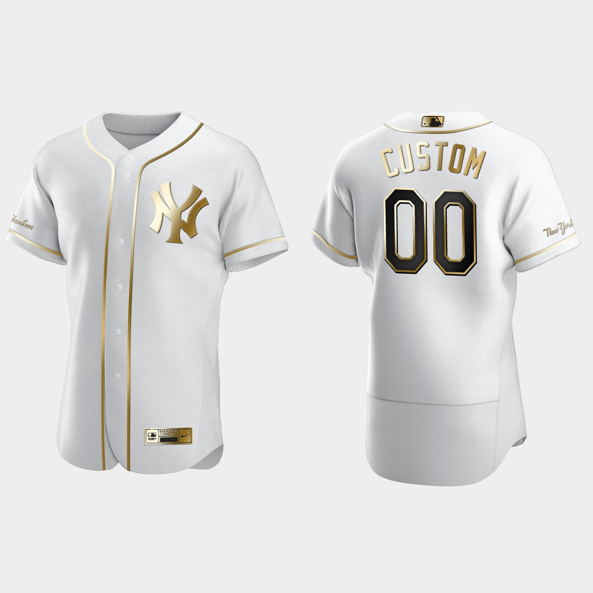 Men's New York Yankees Custom Golden Edition Jersey - White