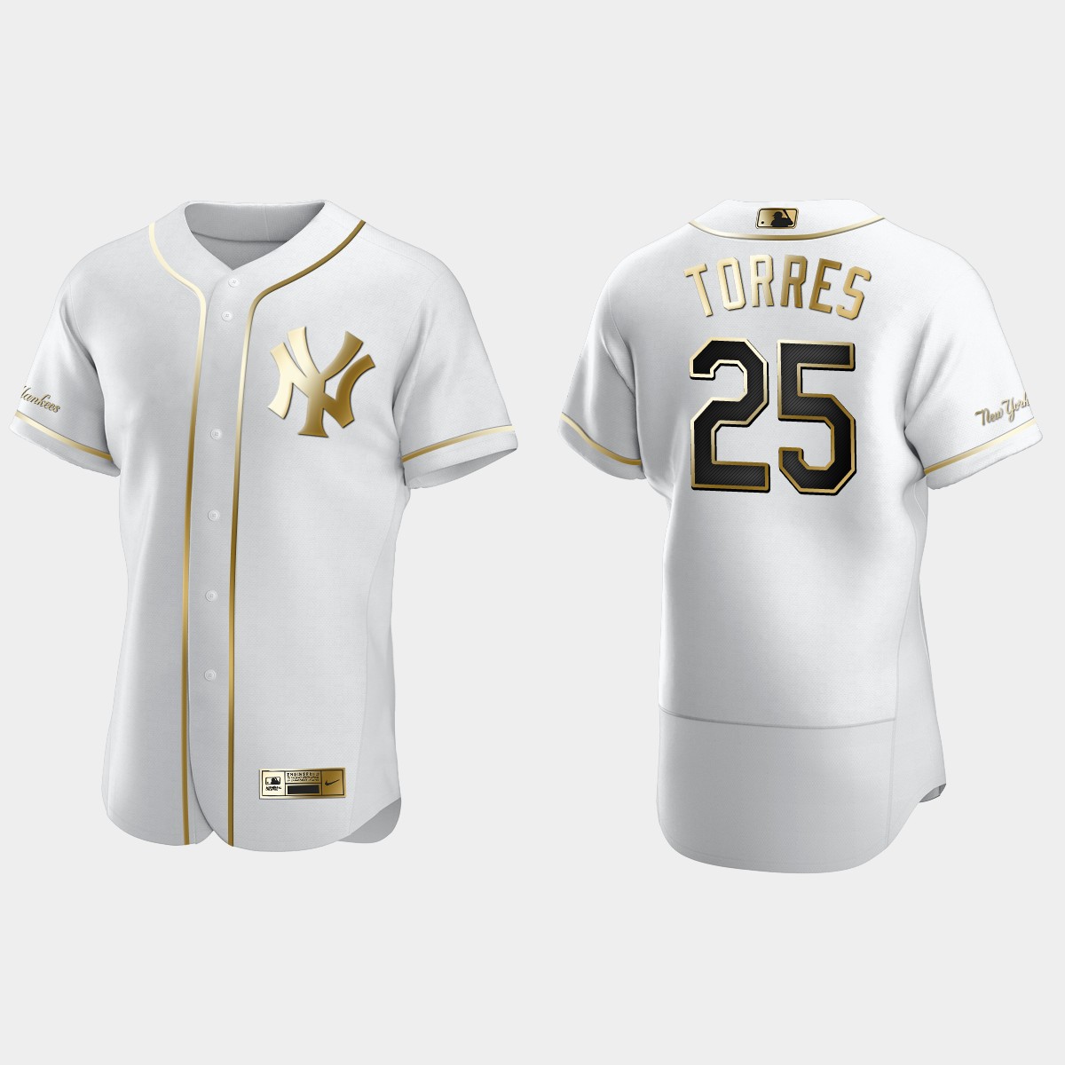 Men's New York Yankees Gleyber Torres Golden Edition Jersey - White