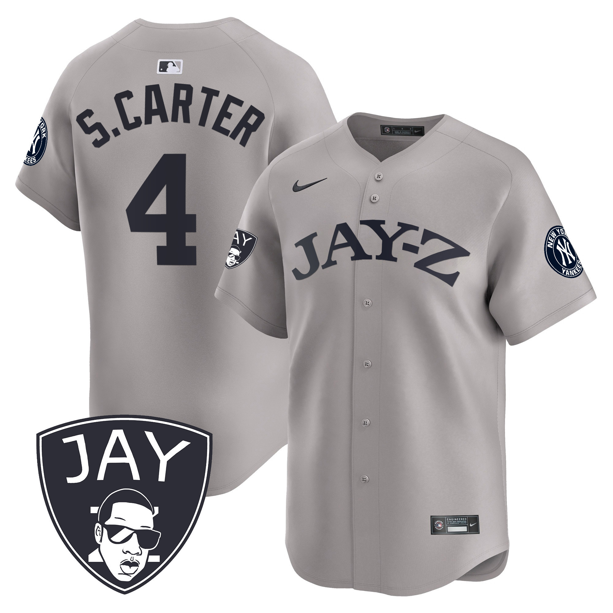 Men's New York Yankees Jay-Z Vapor Premier Limited Gray Jersey - All Stitched