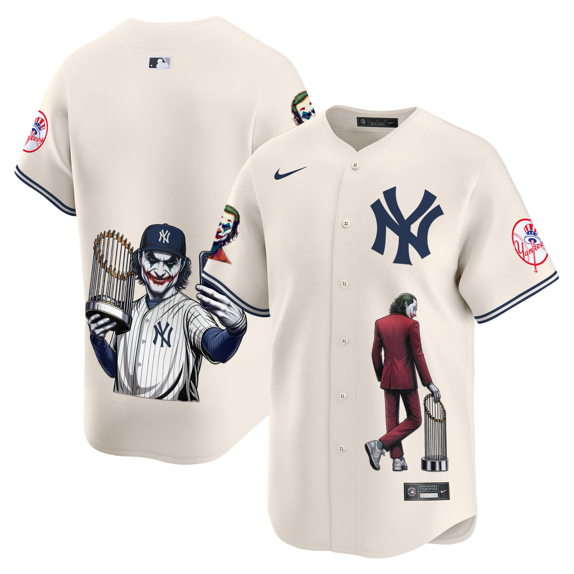 Men's New York Yankees Joker Vapor Premier Limited Cream Jersey - Printed