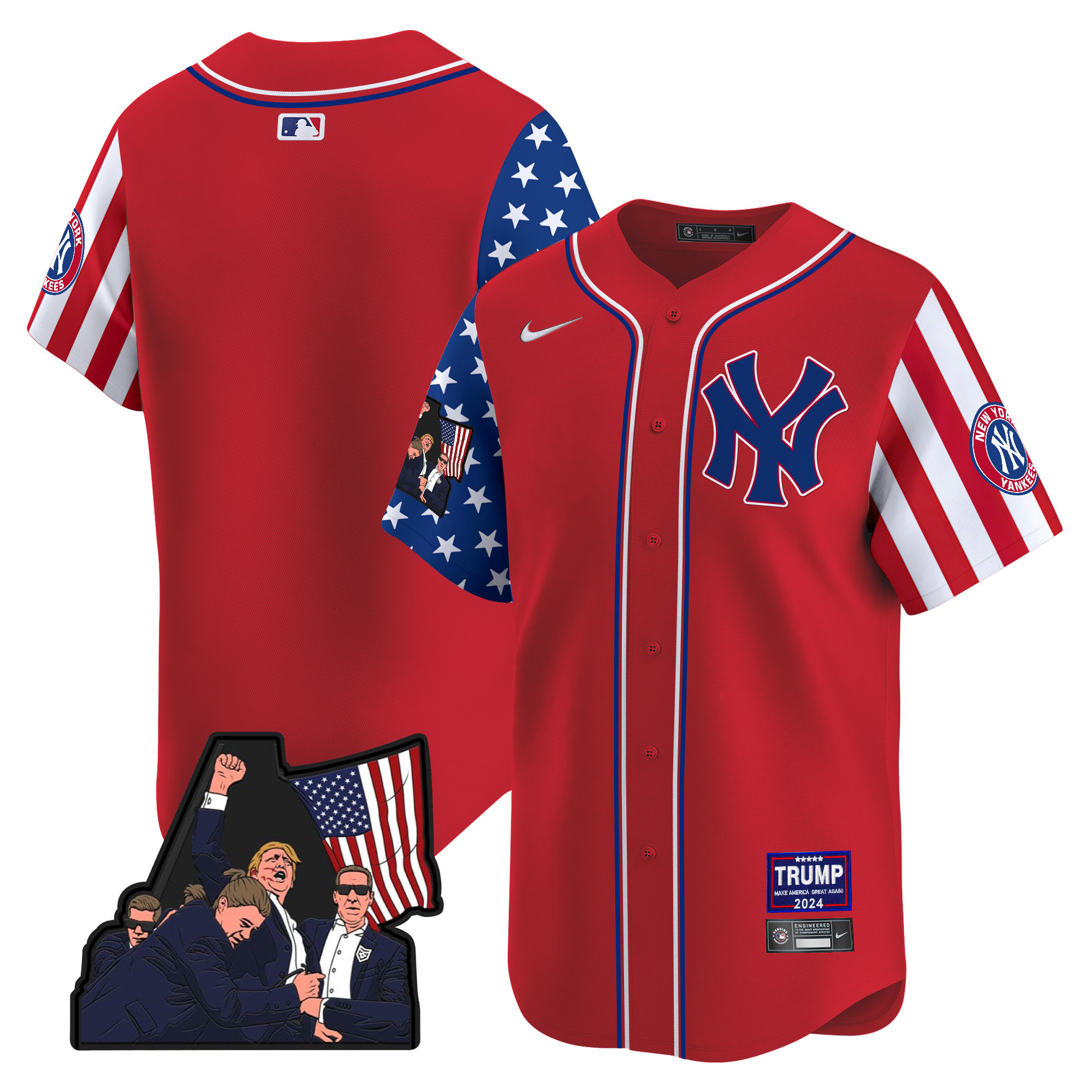 Men's New York Yankees Make American Great Again Vapor Premier Limited Red Jersey - All Stitched