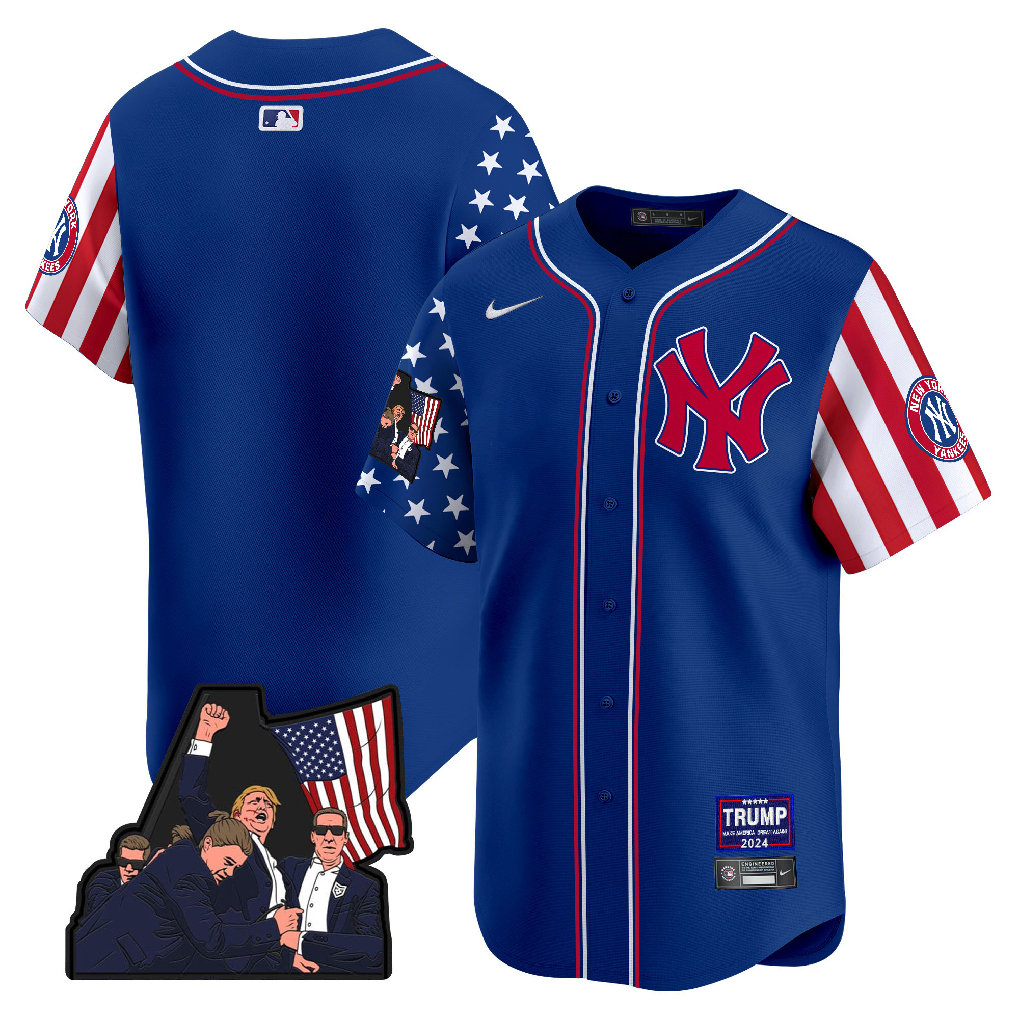Men's New York Yankees Make American Great Again Vapor Premier Limited Royal Jersey - All Stitched
