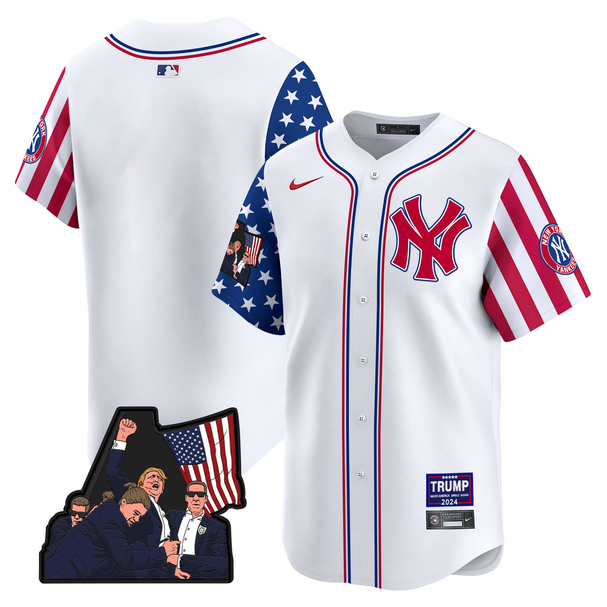 Men's New York Yankees Make American Great Again Vapor Premier Limited White Jersey - All Stitched