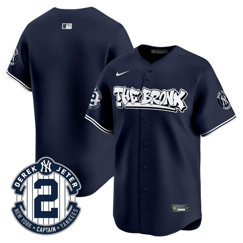 Men's New York Yankees The Bronx Graffiti Vapor Premier Limited Navy Jersey - All Stitched