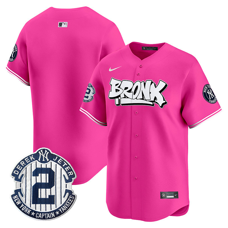 Men's New York Yankees The Bronx Graffiti Vapor Premier Limited Pink Jersey V3 - All Stitched