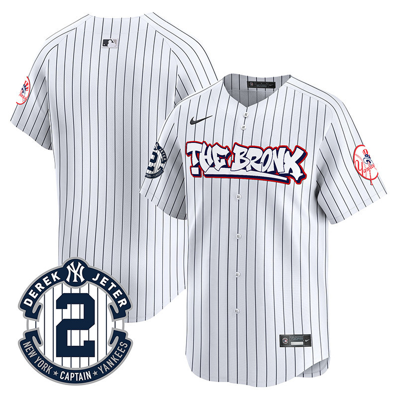 Men's New York Yankees The Bronx Graffiti Vapor Premier Limited Pinstripe Jersey V2 - All Stitched