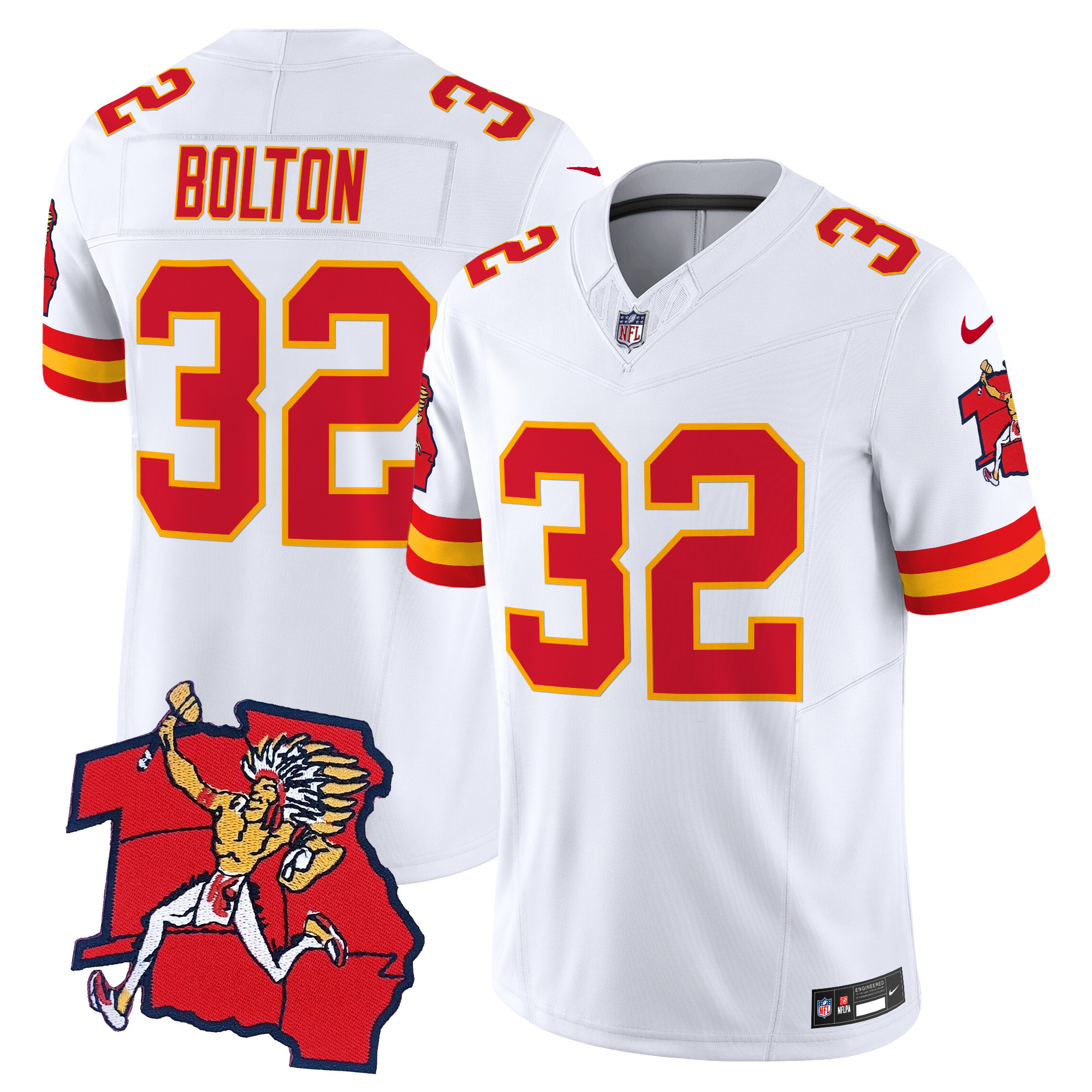 Men's Nick Bolton Kansas City Chiefs 1963 Throwback Vapor Limited White Jersey - All Stitched