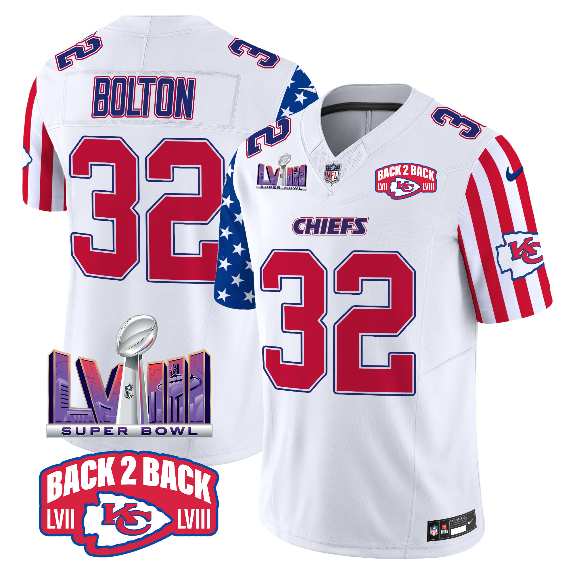 Men's Nick Bolton Kansas City Chiefs American Style Vapor Limited White Jersey - All Stitched
