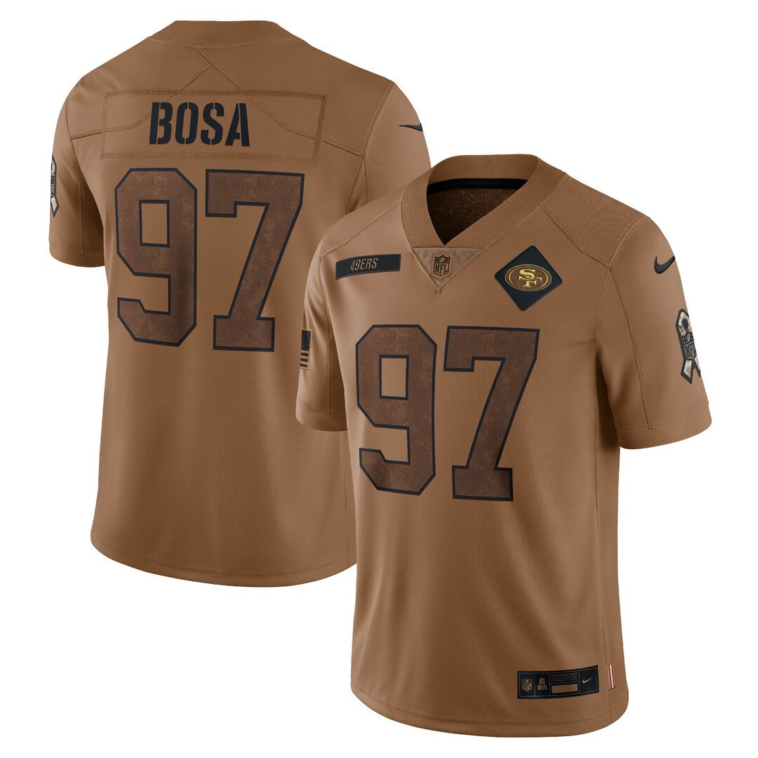 Men's Nick Bosa San Francisco 49ers 2023 Salute To Service Limited Jersey - Brown