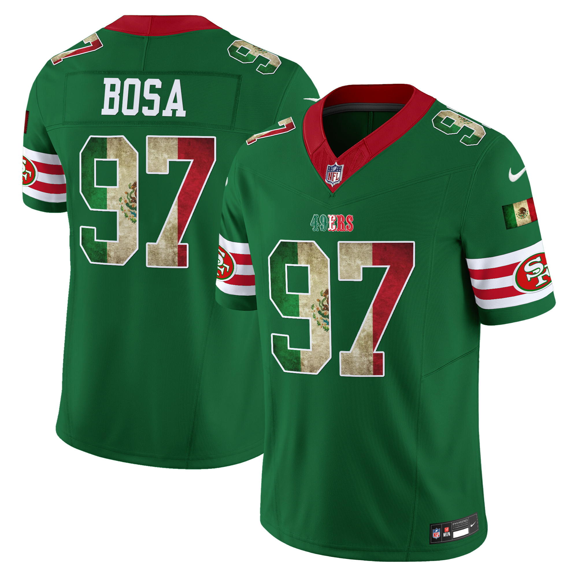 Men's Nick Bosa San Francisco 49ers Mexico Vapor Limited Green Jersey - All Stitched