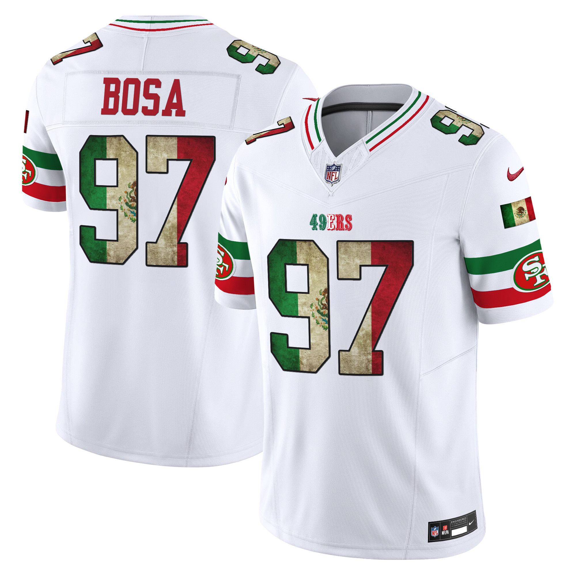 Men's Nick Bosa San Francisco 49ers Mexico Vapor Limited White Jersey - All Stitched