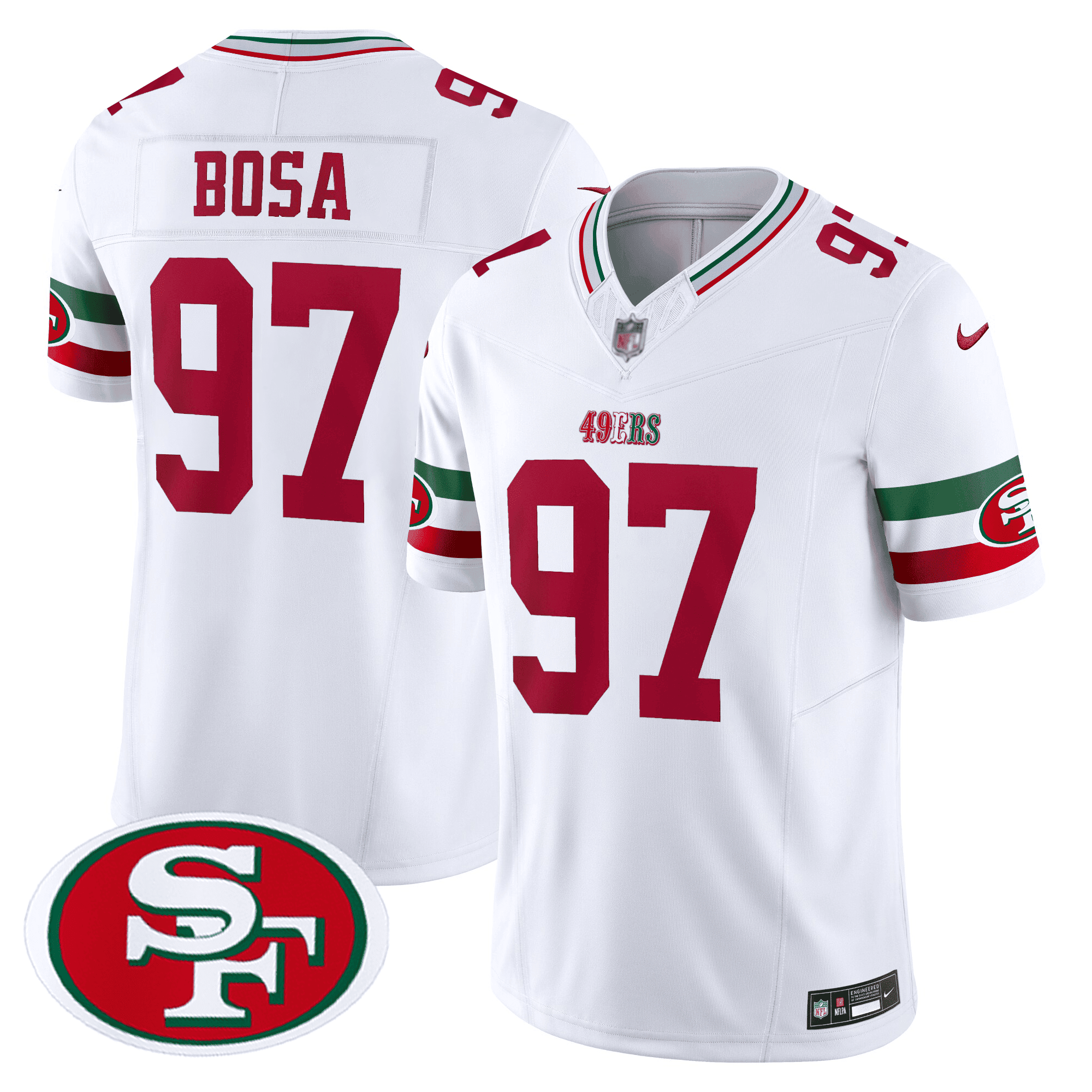 Men's Nick Bosa San Francisco 49ers Mexico White Jersey - All Stitched
