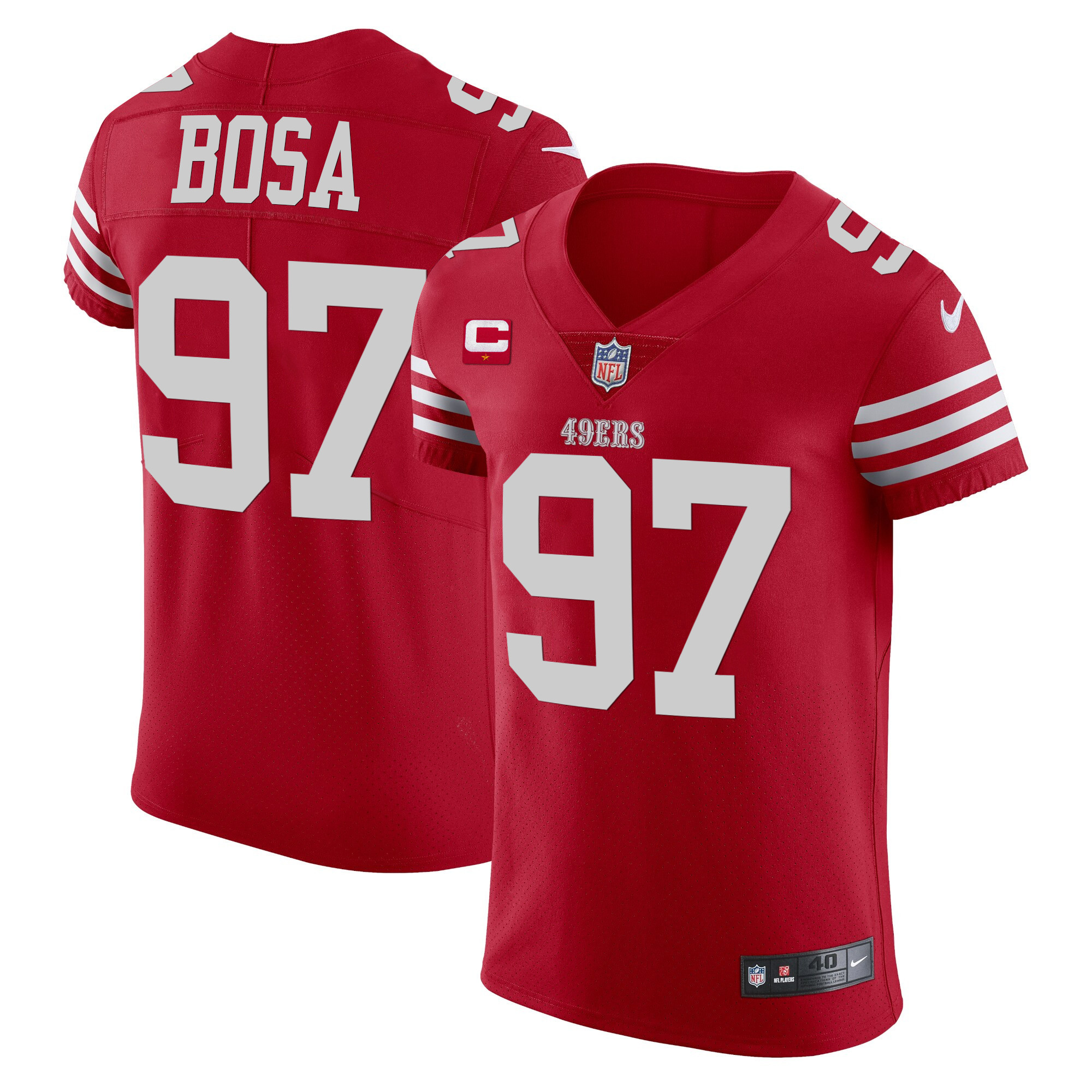 Men's Nick Bosa San Francisco 49ers Vapor Elite Scarlet Jersey - All Stitched