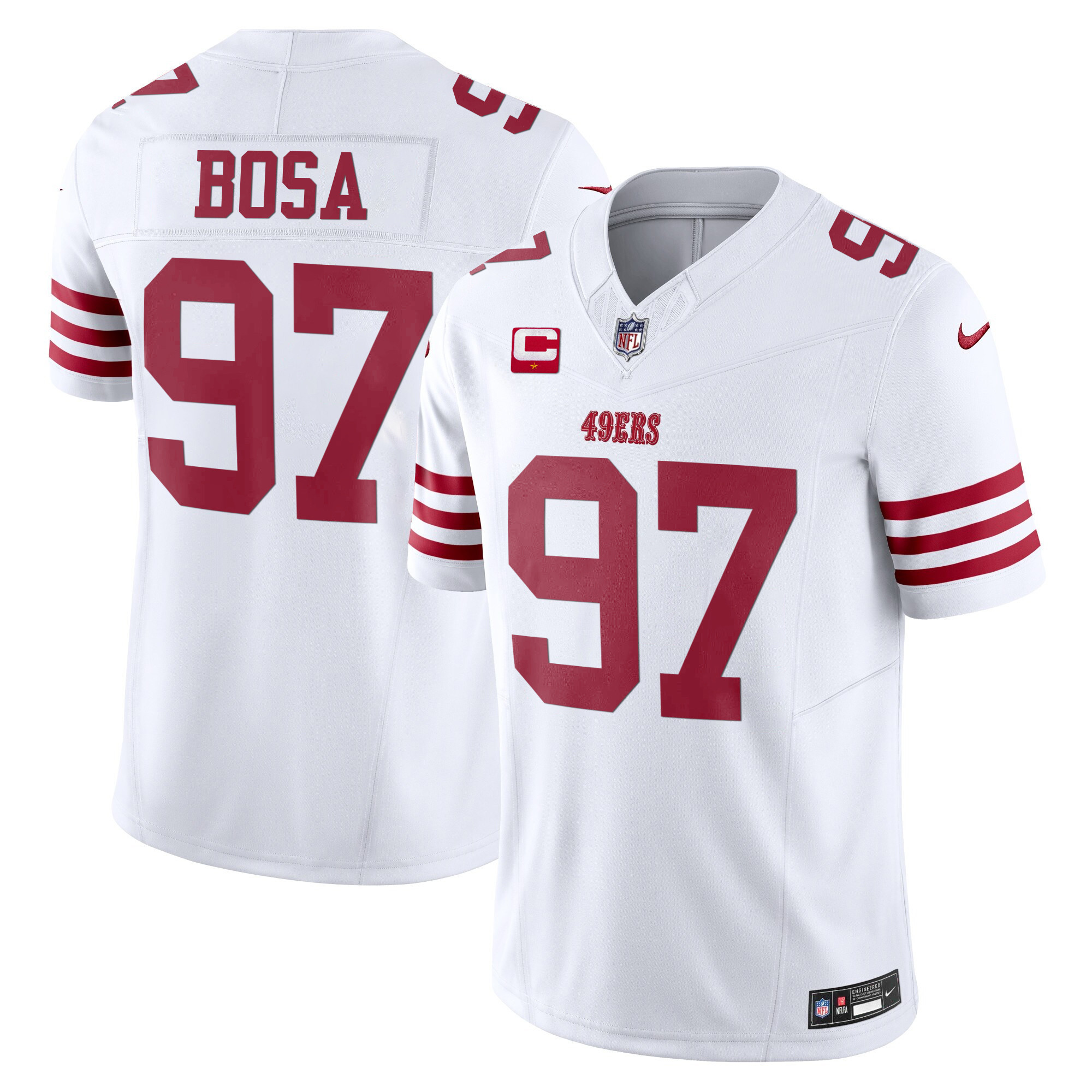 Men's Nick Bosa San Francisco 49ers Vapor F.U.S.E Limited White Jersey - All Stitched