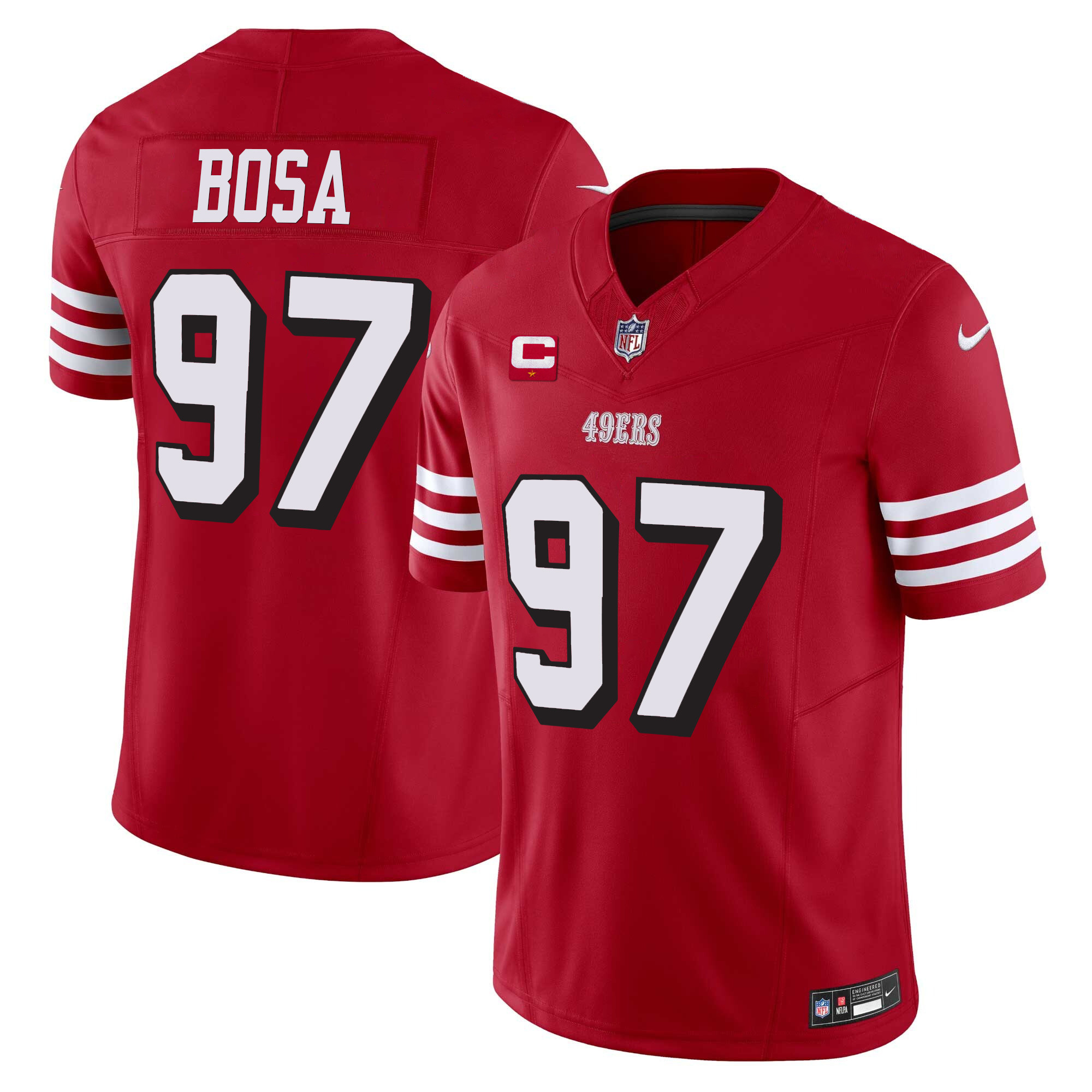 Men's Nick Bosa San Francisco 49ers Vapor Limited Red Jersey V2 - All Stitched