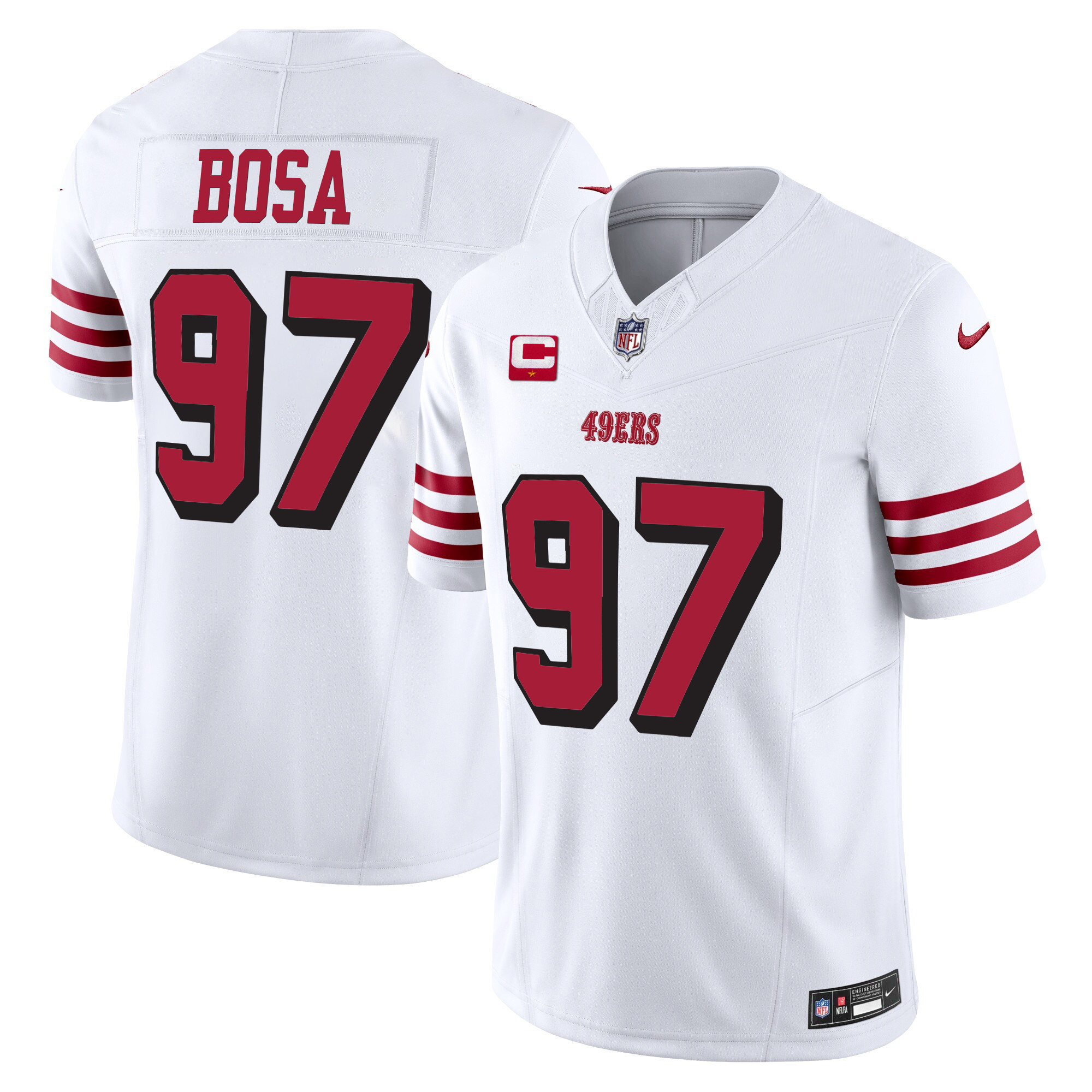 Men's Nick Bosa San Francisco 49ers Vapor Limited White Jersey V2 - All Stitched