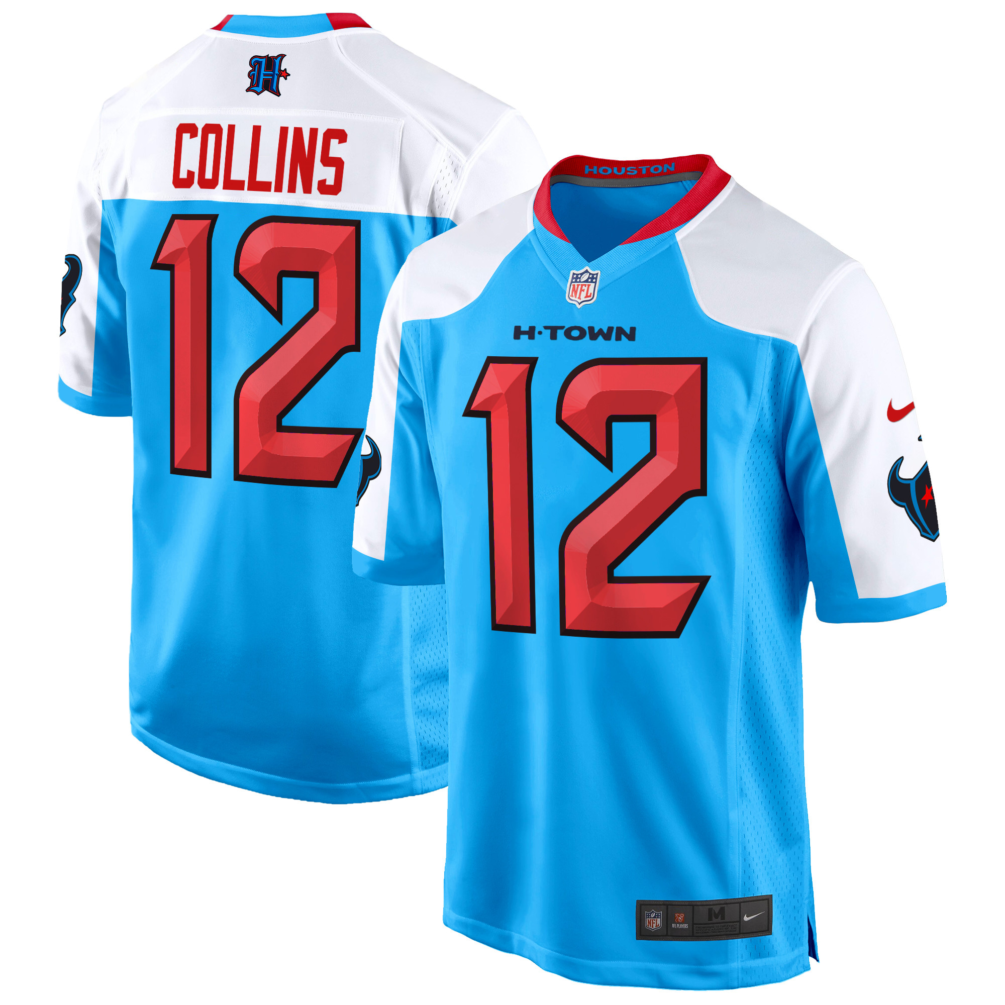 Men's Nico Collins Houston Texans 2024 Game Blue Alternate Jersey - All Stitched