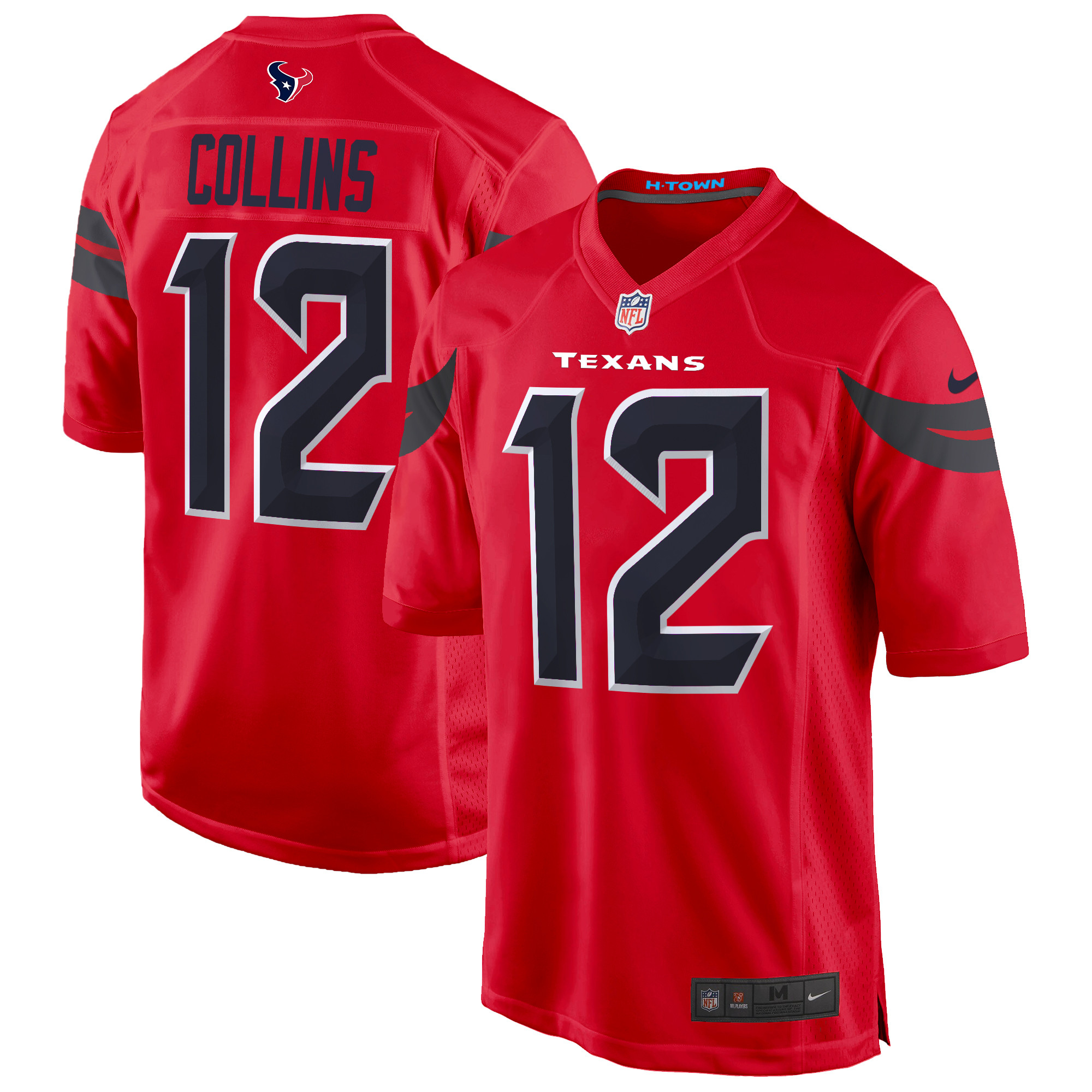 Men's Nico Collins Houston Texans 2024 Game Red Jersey - All Stitched