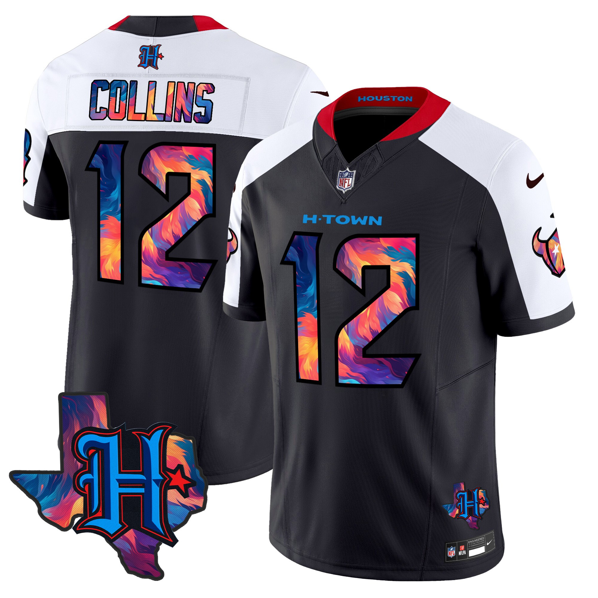 Men's Nico Collins Houston Texans 2024 Special Vapor Limited Navy Alternate Jersey - All Stitched