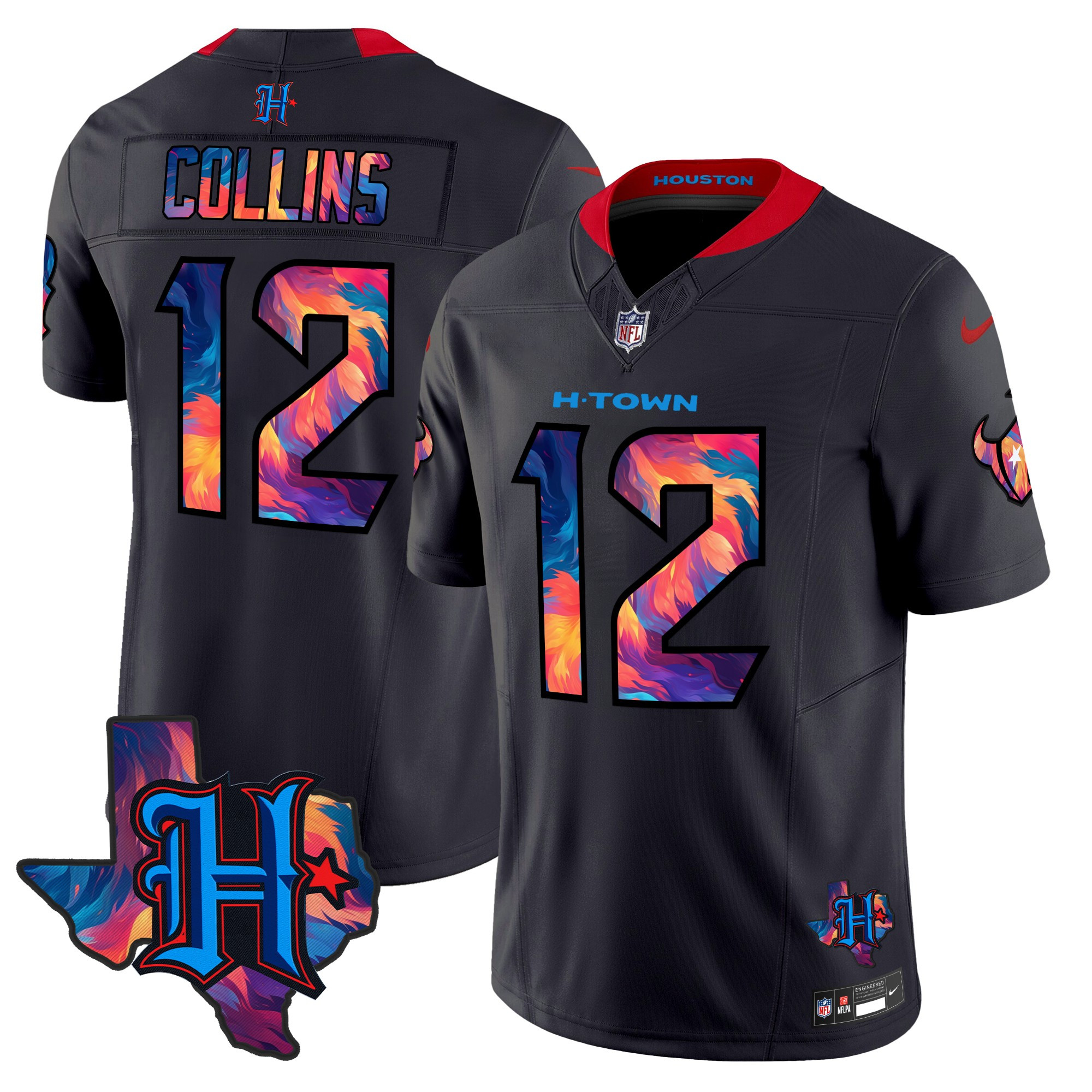 Men's Nico Collins Houston Texans 2024 Special Vapor Limited Navy Limited Jersey - All Stitched