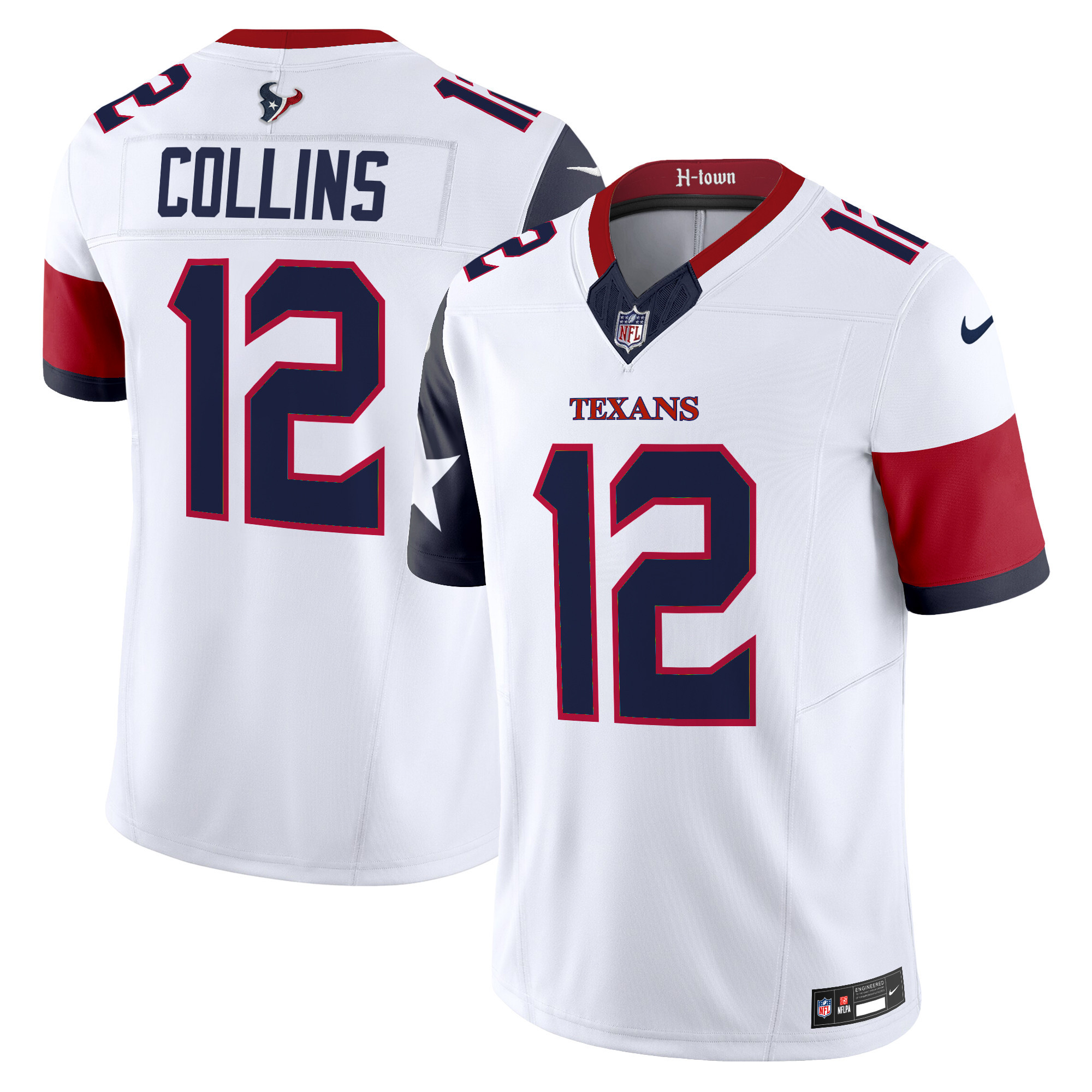 Men's Nico Collins Houston Texans 2024 Vapor Limited White Jersey - All Stitched