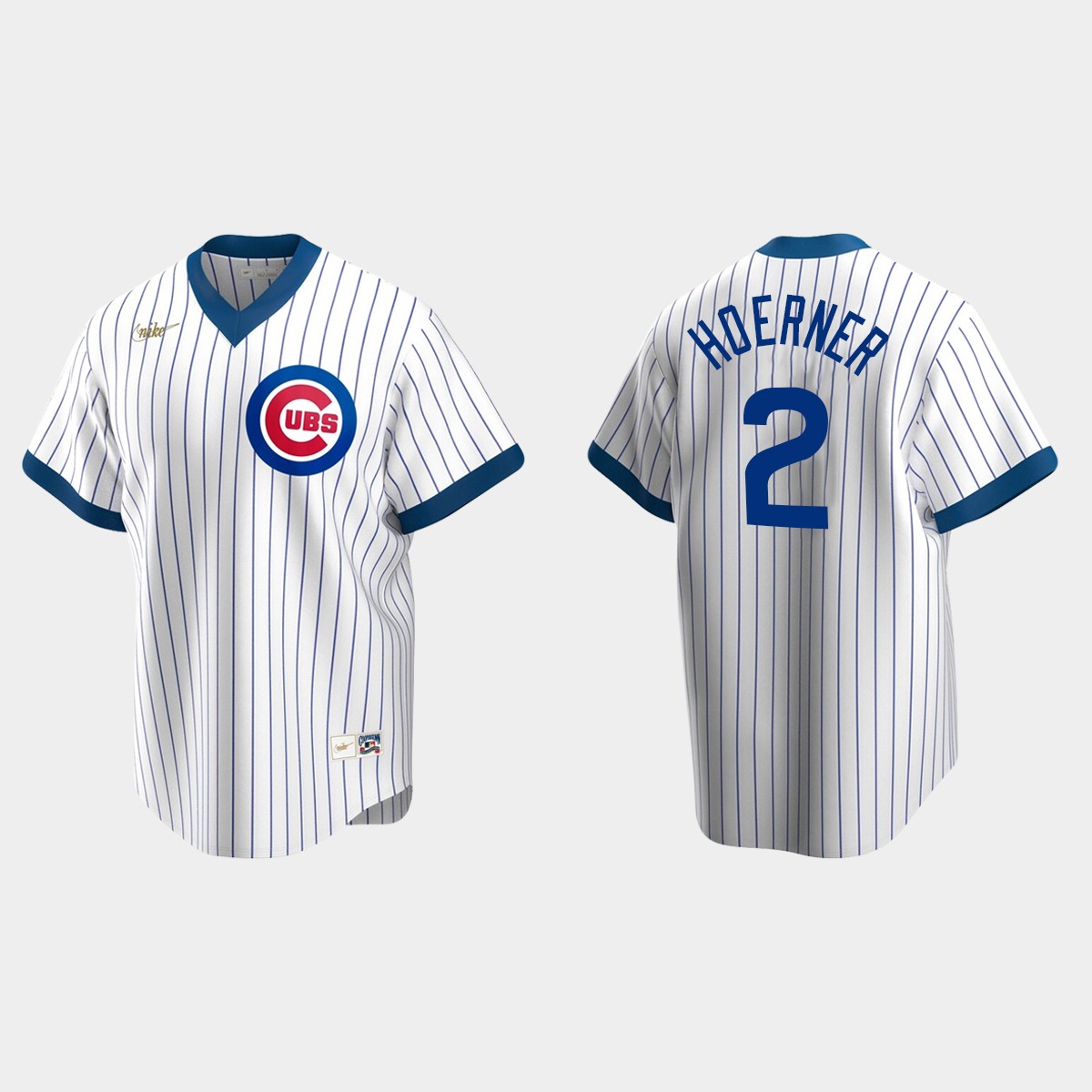 Men's Nico Hoerner #2 Chicago Cubs Cooperstown Collection Home Jersey - White