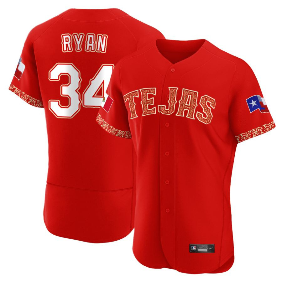 Men's Nolan Ryan Texas Rangers Mexican Heritage Night Flex Base Jersey ñ All Stitched