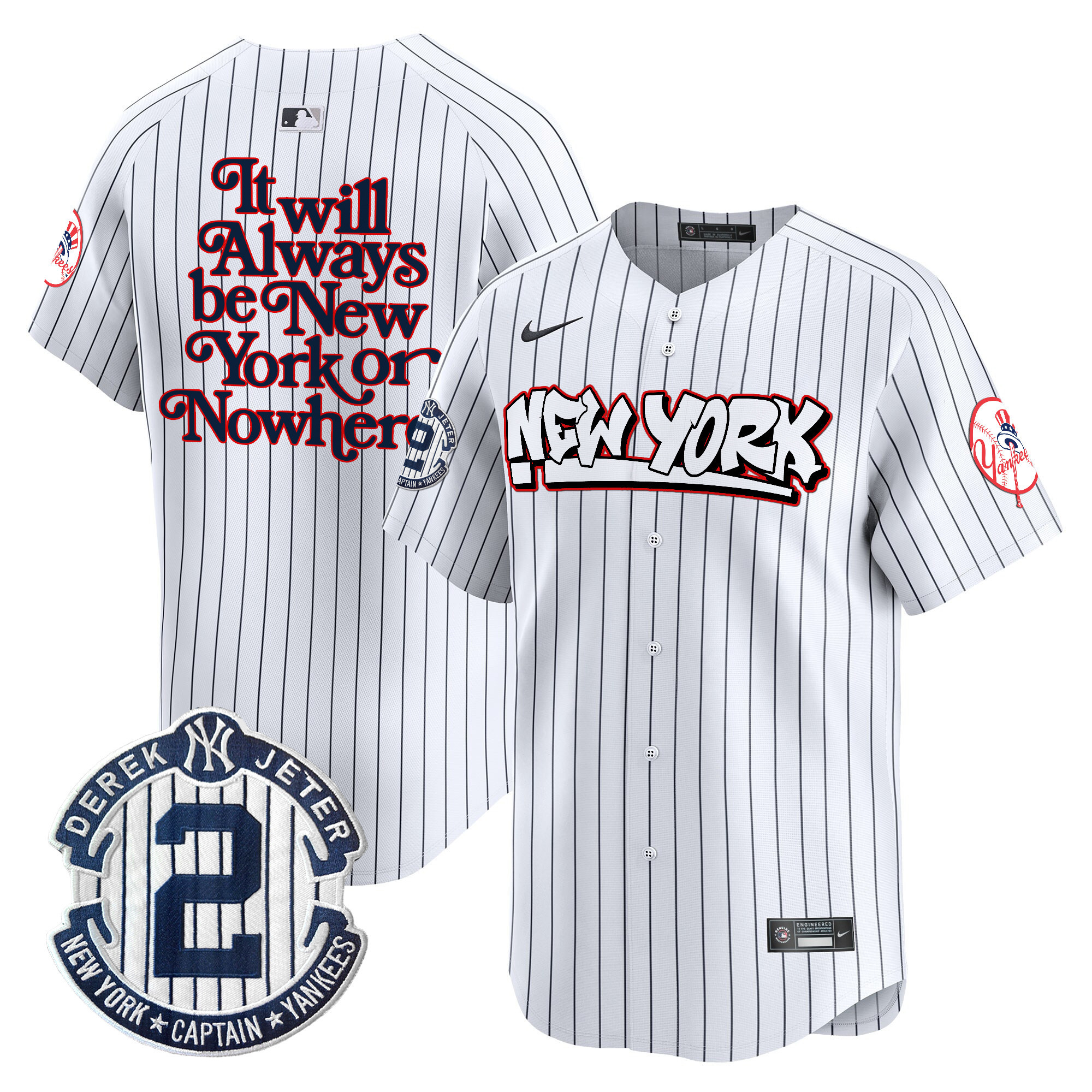 Men's NYON New York Yankees Graffiti Vapor Premier Limited Pinstripe Jersey V2 - All Stitched