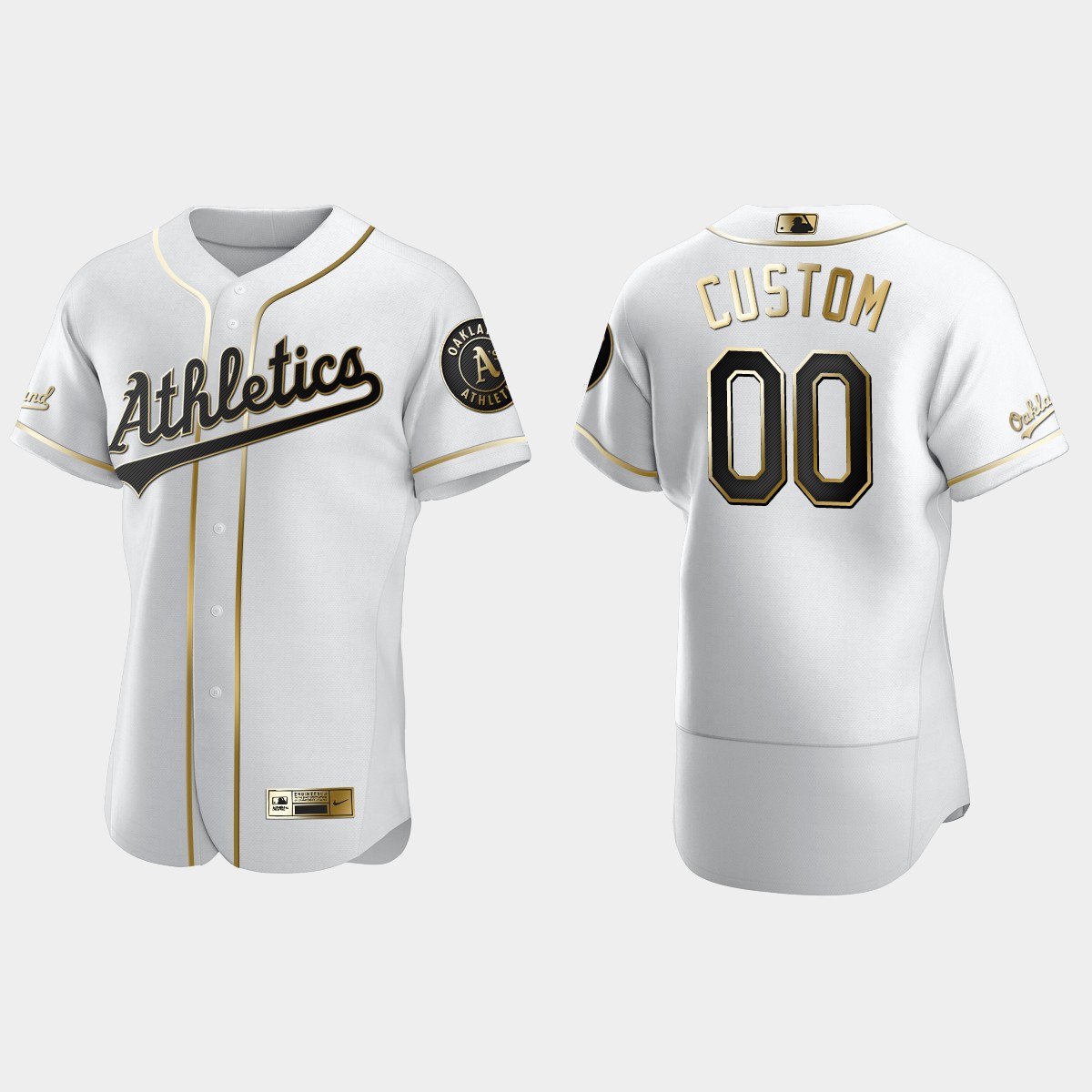 Men's Oakland Athletics Custom Golden Edition Jersey - White