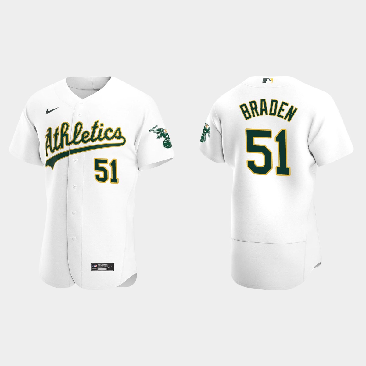 Men's Oakland Athletics Dallas Braden White Retired Player Jersey