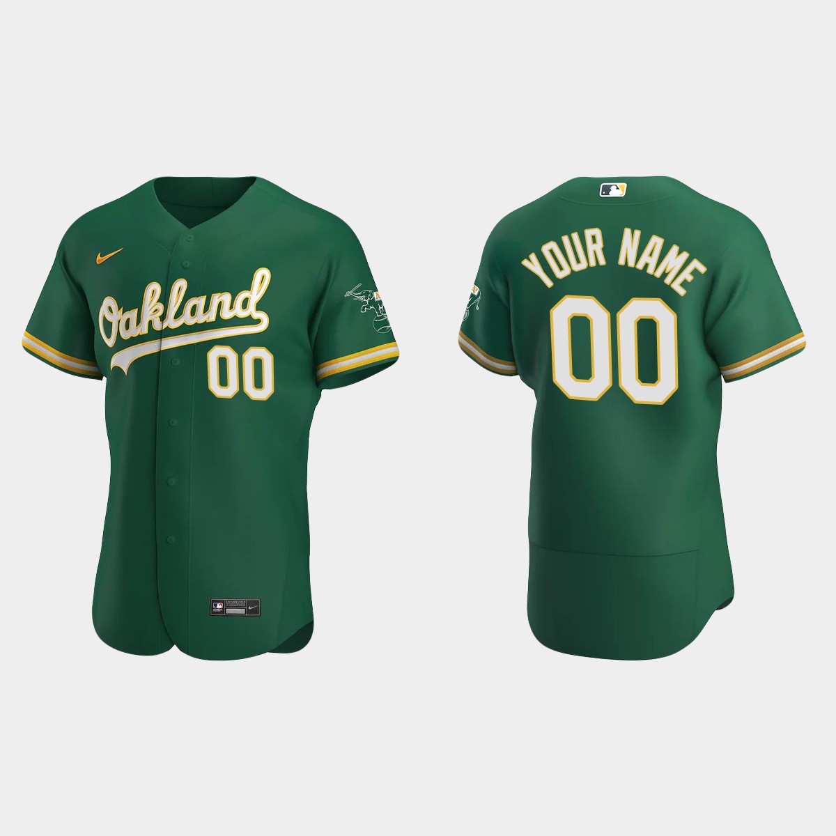 Men's Oakland Athletics Kelly Green 2020 Alternate Custom Jersey