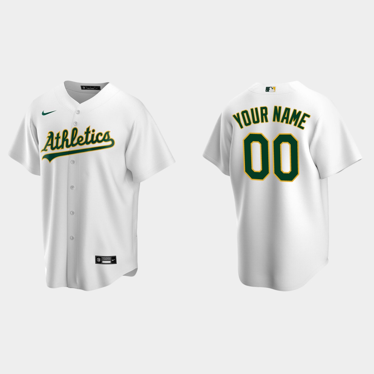 Men's Oakland Athletics White Home Custom Jersey
