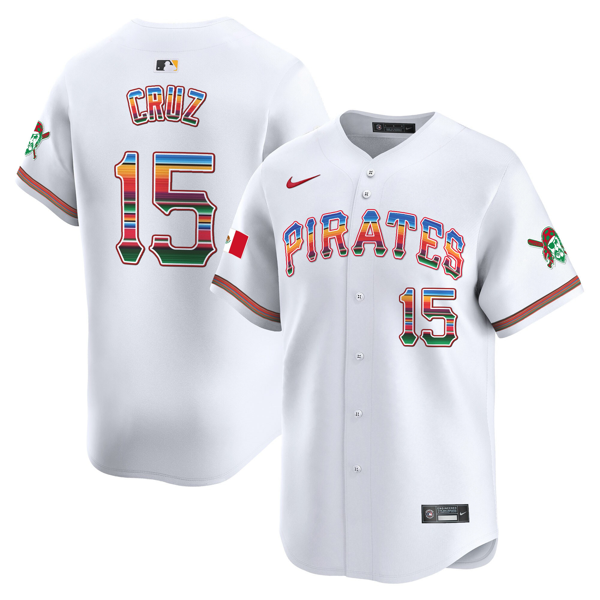 Men's Oneil Cruz Pittsburgh Pirates Mexico Vapor Premier Limited White Jersey - All Stitched