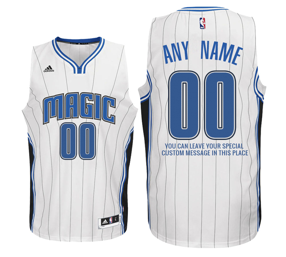 Mens Orlando Magic Home white Custom Message Jersey