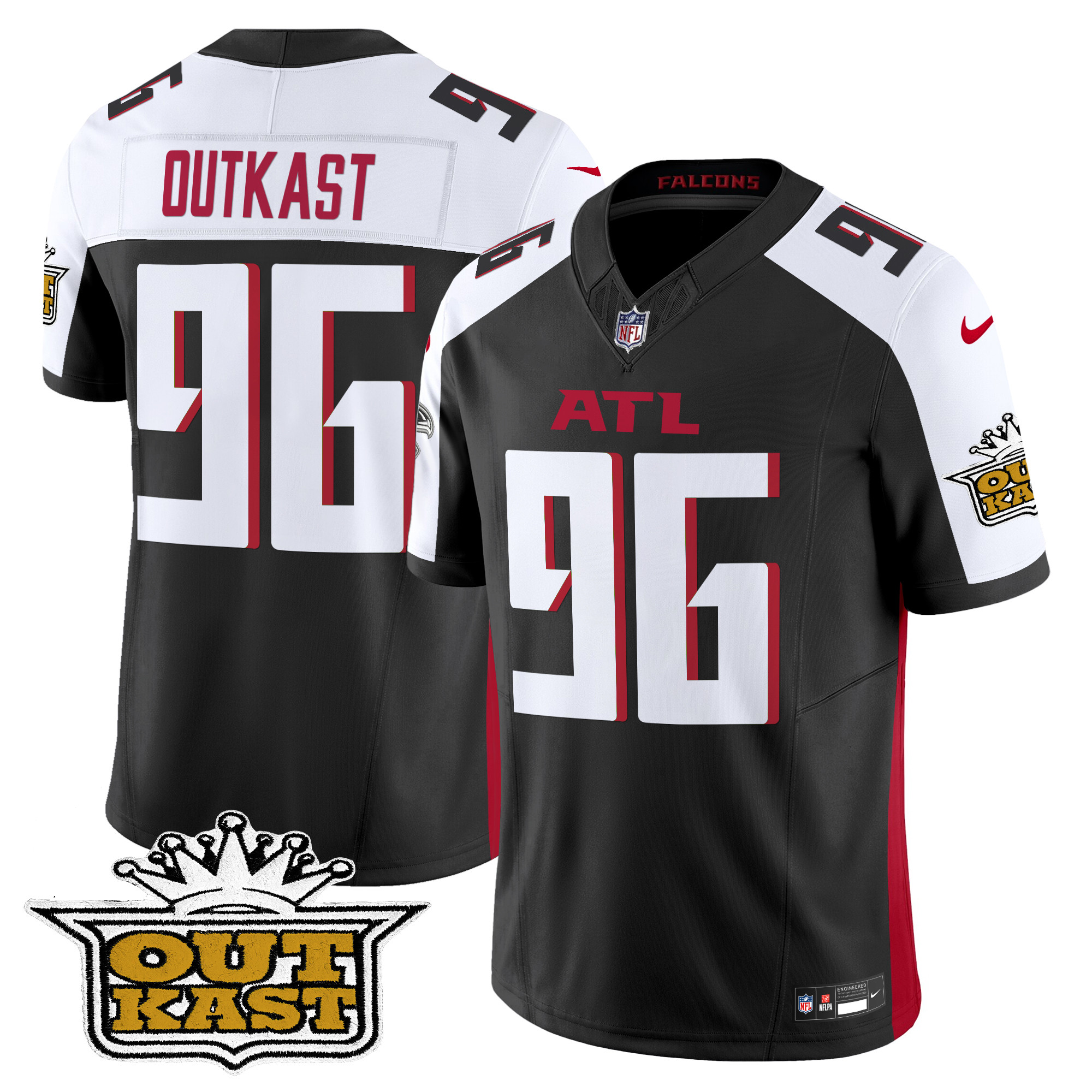 Men's OutKast Outkast x Atlanta Falcons 2024 Vapor Limited Black Alternate Jersey - All Stitched