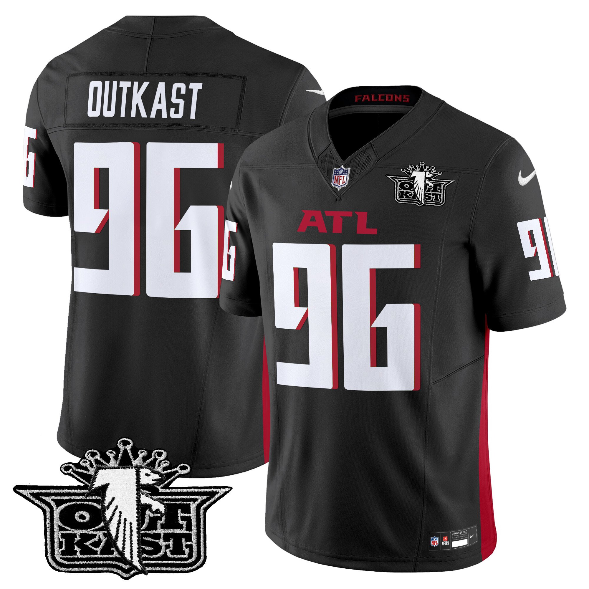 Men's OutKast Outkast x Atlanta Falcons 2024 Vapor Limited Black Jersey - All Stitched