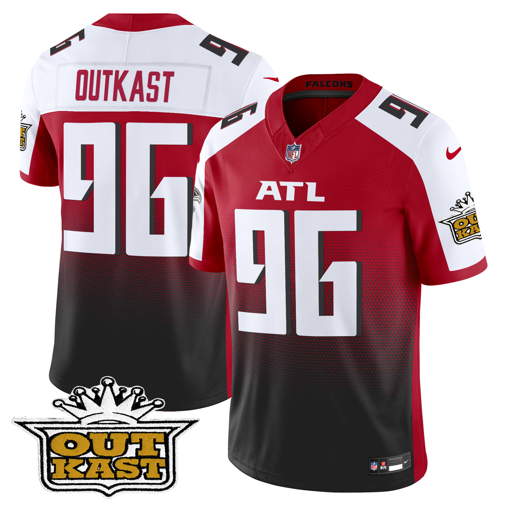 Men's OutKast Outkast x Atlanta Falcons 2024 Vapor Limited Red Alternate Jersey - All Stitched