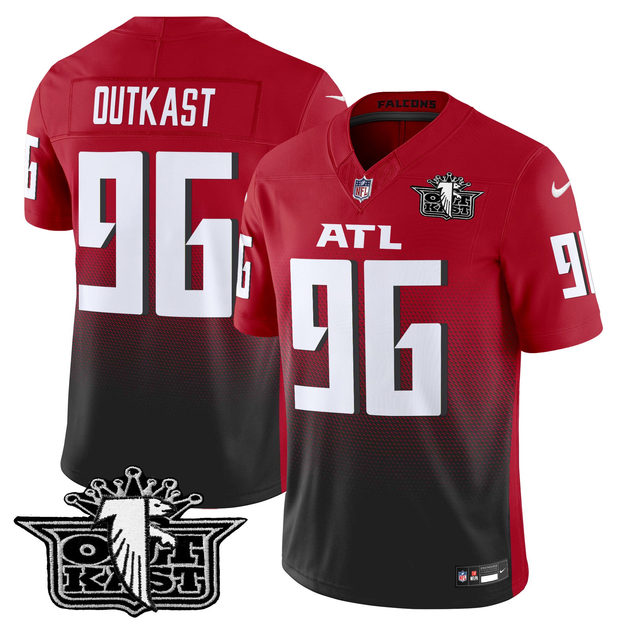 Men's OutKast Outkast x Atlanta Falcons 2024 Vapor Limited Red Jersey - All Stitched