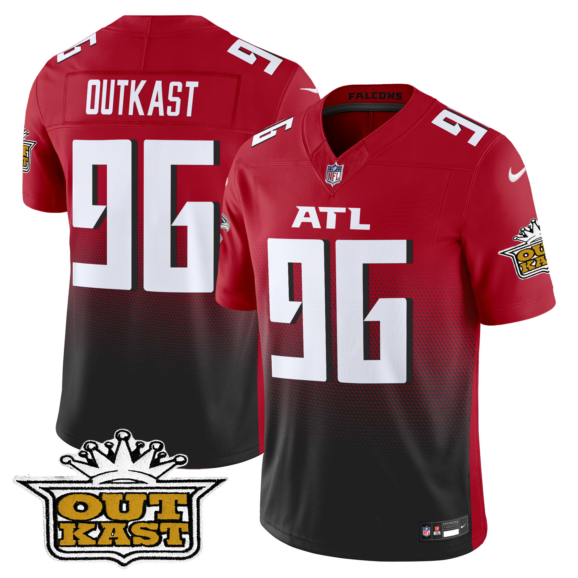 Men's OutKast Outkast x Atlanta Falcons 2024 Vapor Limited Red Jersey - All Stitched