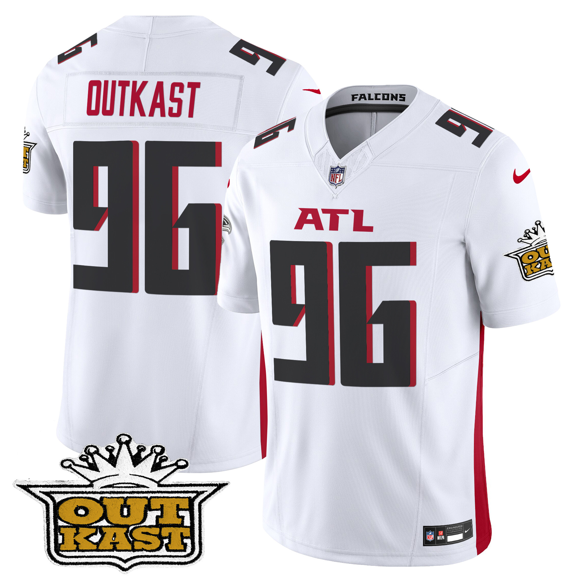 Men's OutKast Outkast x Atlanta Falcons 2024 Vapor Limited White Jersey - All Stitched