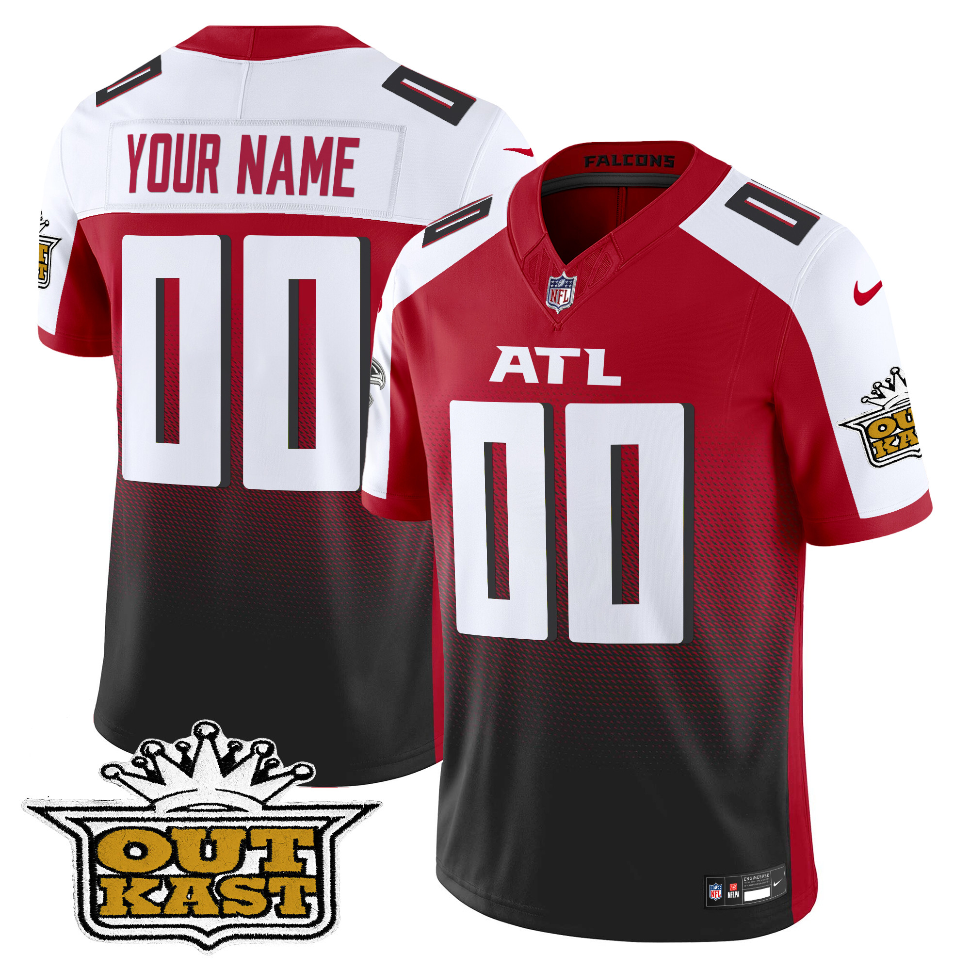 Men's Outkast x Atlanta Falcons 2024 Vapor Limited Custom Red Alternate Jersey - All Stitched