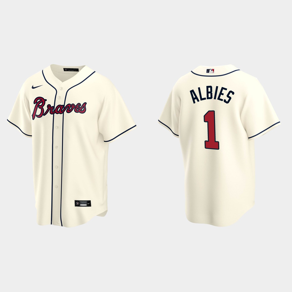 Men's Ozzie Albies Atlanta Braves Alternate Jersey - Cream