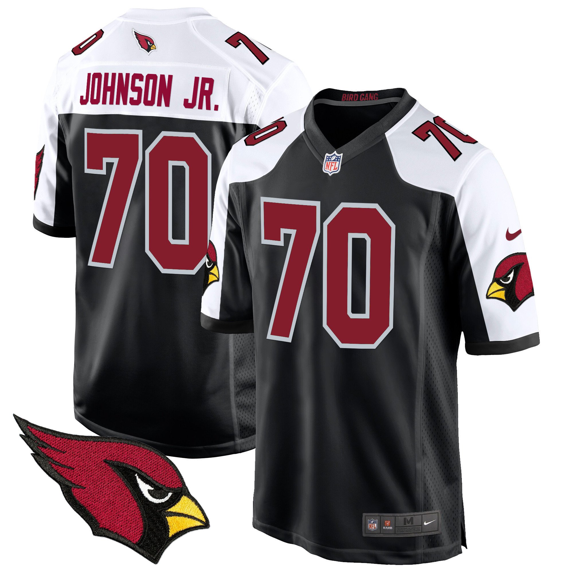 Men's Paris Johnson Jr. Arizona Cardinals 2024 Game Black Alternate Jersey - All Stitched