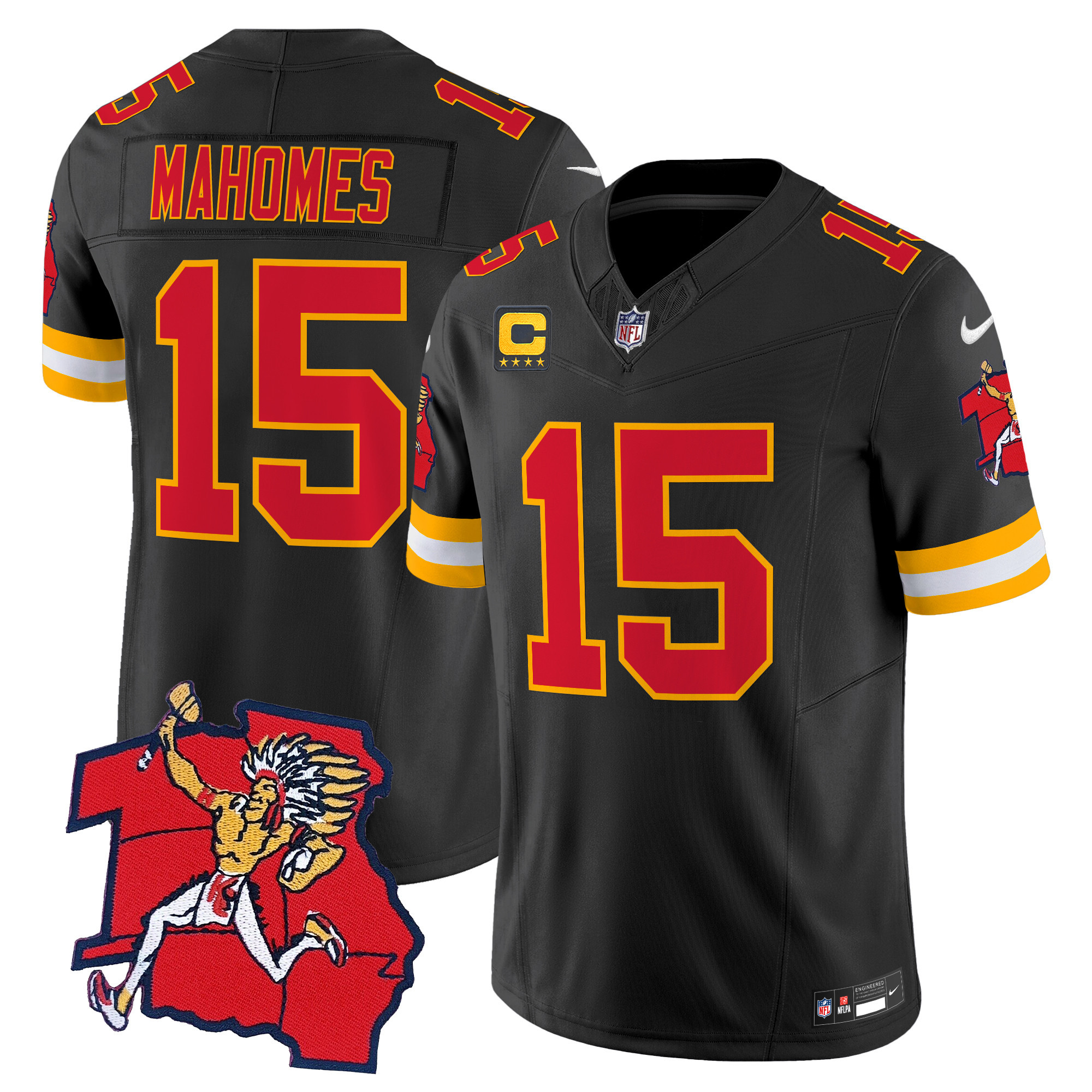 Men's Patrick Mahomes Kansas City Chiefs 1963 Throwback Vapor Limited Black Jersey - All Stitched
