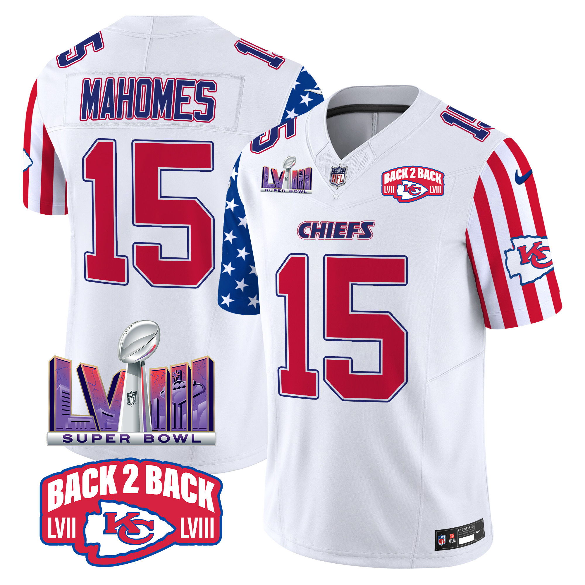 Men's Patrick Mahomes Kansas City Chiefs American Style Vapor Limited White Jersey - All Stitched