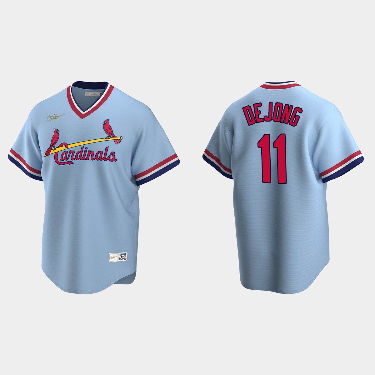 Men's Paul DeJong #11 St. Louis Cardinals Cooperstown Collection Road Jersey - Light Blue