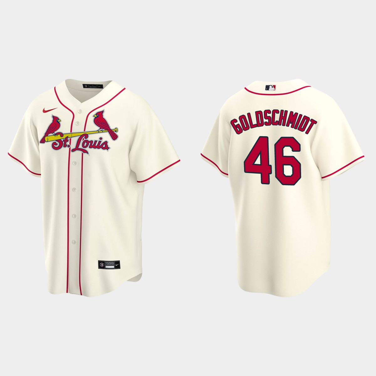 Men's Paul Goldschmidt #46 St. Louis Cardinals Alternate Jersey - Cream